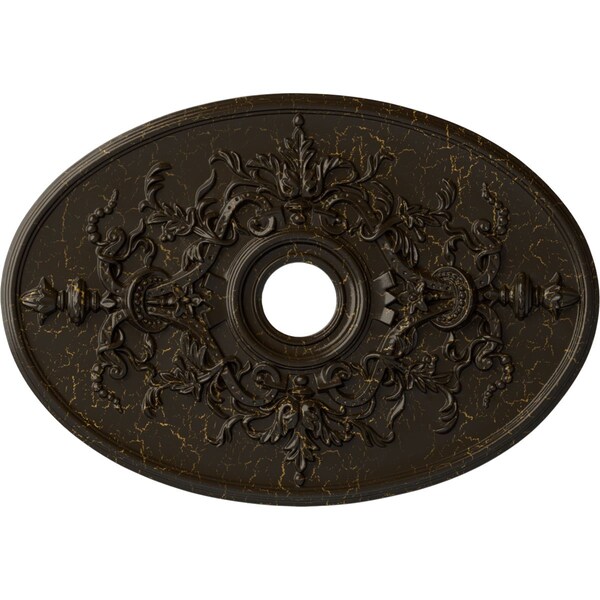 Ekena Millwork Alexa Medallion (Canopies up to 5 5/8"), 30 3/4"W x 21 1/4"H x 3 7/8"ID x 1 5/8"P, Stone Hearth CM21X30ALSHC - main